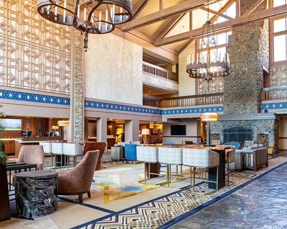 Luxurious hotel lobby with modern furnishings. Luxurious hotel lobby with modern furnishings.