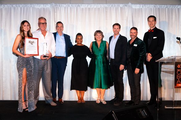 Visit West Hollywood accepts the West Hollywood Chamber of Commerce Creative Communication Award at the 40th Annual Creative Business Awards at the 1 Hotel West Hollywood. Pictured (L-R): Creative Business Awards Presenter; Visit West Hollywood Chief Mark Visit West Hollywood accepts the West Hollywood Chamber of Commerce Creative Communication Award at the 40th Annual Creative Business Awards at the 1 Hotel West Hollywood. Pictured (L-R): Creative Business Awards Presenter; Visit West Hollywood Chief Mark