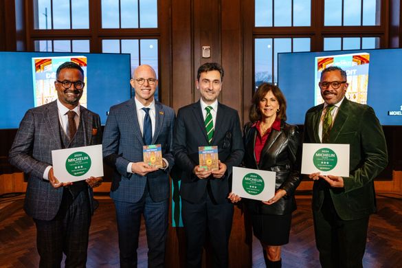 From L-R: Vijay Iyer, Chief Communications Officer, Cranbrook Educational Community; Claude Molinari, President and CEO, Visit Detroit; Philippe Orain, Editoral and Contents Global Director, Michelin Travel Guides; Patricia Mooradian, President & CEO, The From L-R: Vijay Iyer, Chief Communications Officer, Cranbrook Educational Community; Claude Molinari, President and CEO, Visit Detroit; Philippe Orain, Editoral and Contents Global Director, Michelin Travel Guides; Patricia Mooradian, President & CEO, The