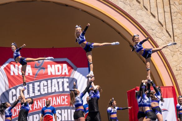 The NCA & NDA Collegiate Cheer and Dance Championships will be held in Daytona Beach for the 29th year at the Daytona Beach Bandshell and Ocean Center on April 9-13. The NCA & NDA Collegiate Cheer and Dance Championships will be held in Daytona Beach for the 29th year at the Daytona Beach Bandshell and Ocean Center on April 9-13.
