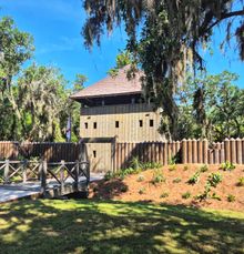 The new replica of Fort Mose, the 18th century black community that served as the nothern protection to Spanish St. Augustine. 