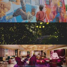 Top to Bottom, KnoxWalls Murals, Blue Ghost and Synchronous Fireflies, Dolly Parton’s SongTeller Hotel Rendering.