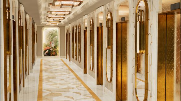 Flamingo Las Vegas Renovated Elevator Lobby Rendering