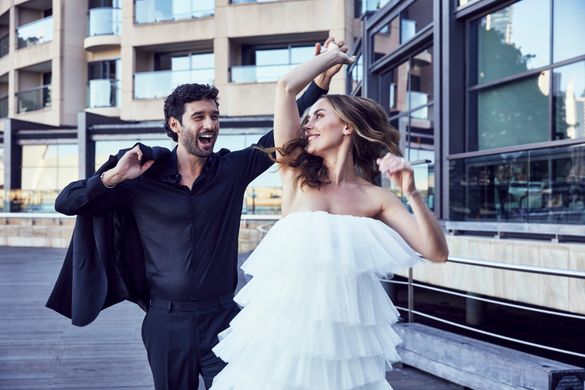 Wedding Couple on Park Hyatt Sydney Boardwalk