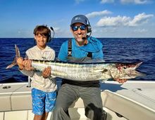 Small fry angler Logan Silva holds a wahoo caught during the 2025 Keys Kids Sailfish Tournament in the Florida Keys. Silva received outstanding catch recognition in the small fry division during the annual youth fishing event. The free Keys Kids Sailfish 