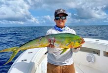 Marathon junior angler Pablo Rodriguez holds one of his two mahi-mahi caught aboard the Silent Hunter during the 2025 Keys Kids Sailfish Tournament in the Florida Keys. Rodriguez earned top honors in the junior division for outstanding catch. The free Key