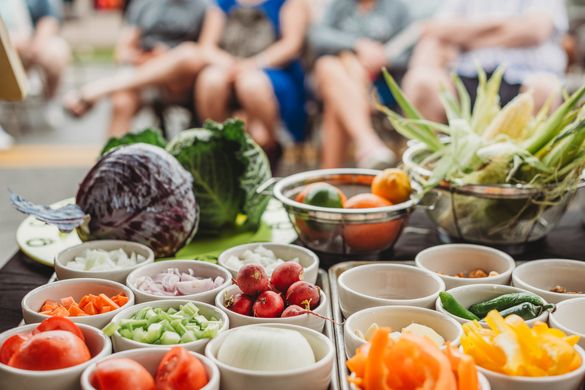 The food demonstrations and cooking competitions using local fresh harvested ingredients is a highlight of the Annual Hastings Cabbage, Potato and Bacon Festival  each Spring. 