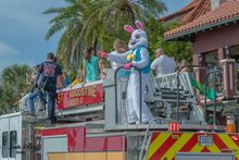 The Easter Bunny leads the Annual St. Augustine Easter Parade.