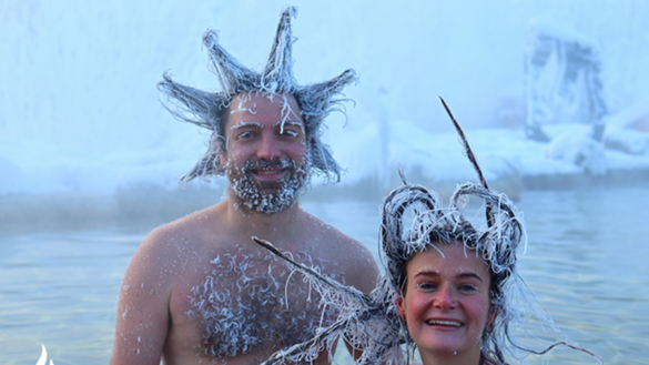 Hair Freezing Contest at Eclipse Nordic Hot Springs, Yukon